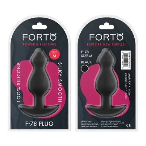 Forto F-78 Pointee Silicone Anal Plug - Black / Medium - Butt Plug