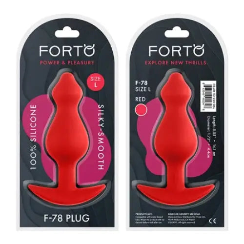 Forto F-78 Pointee Silicone Anal Plug - Red / Large - Butt Plug