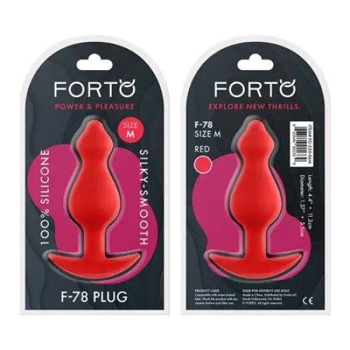 Forto F-78 Pointee Silicone Anal Plug - Red / Medium - Butt Plug