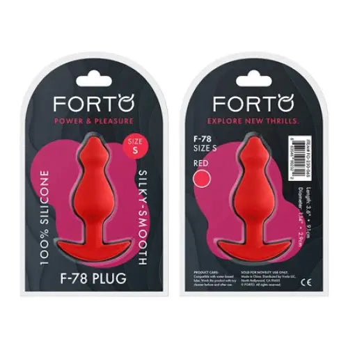 Forto F-78 Pointee Silicone Anal Plug - Red / Small - Butt Plug