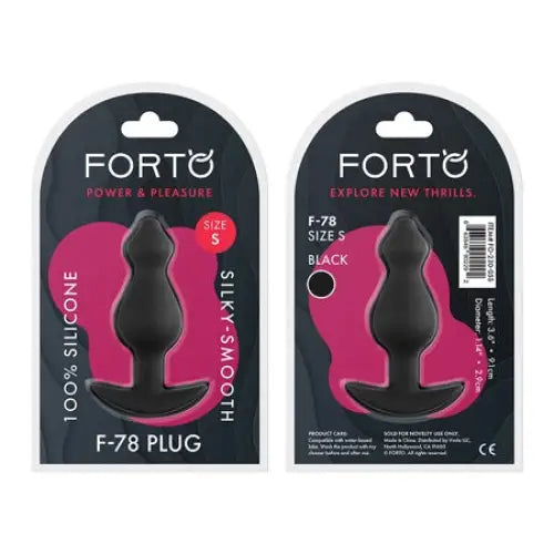 Forto F-78 Pointee Silicone Anal Plug - Black / Small - Butt Plug