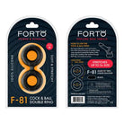 Forto F-81 Liquid Silicone Cock & Ball Double Ring - Black / Medium - Cock Ring