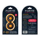 Forto F-81 Liquid Silicone Cock & Ball Double Ring - Black / Small - Cock Ring