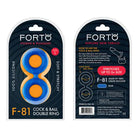 Forto F-81 Liquid Silicone Cock & Ball Double Ring - Blue / Large - Cock Ring