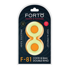 Forto F-81 Liquid Silicone Cock & Ball Double Ring - Glow in the Dark / Large - Cock Ring