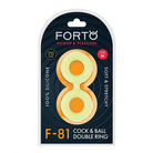 Forto F-81 Liquid Silicone Cock & Ball Double Ring - Glow in the Dark / Medium - Cock Ring