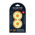 Forto F-81 Liquid Silicone Cock & Ball Double Ring - Glow in the Dark / Small - Cock Ring