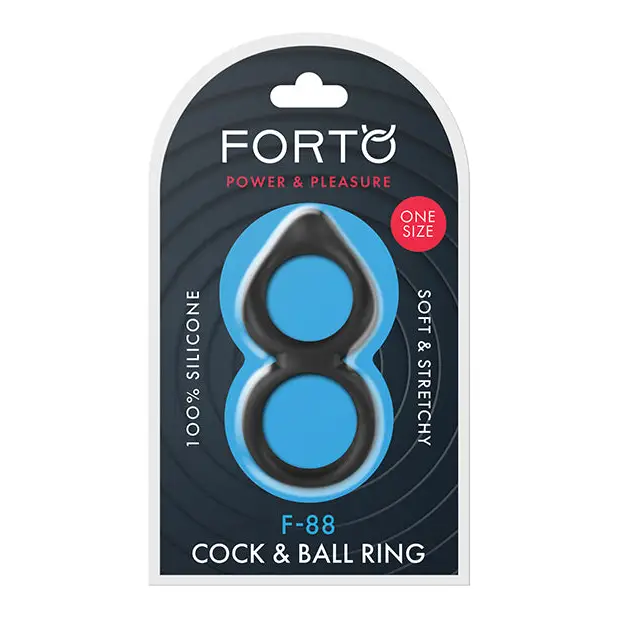 Forto F-88 Liquid Silicone Cock & Ball Ring - Black - Cock Ring