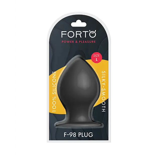 Forto F-98 Cone Silicone Anal Plug - Black / Large - Butt Plug