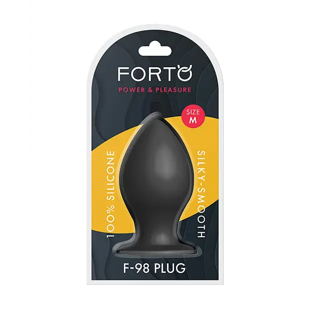 Forto F-98 Cone Silicone Anal Plug - Black / Medium - Butt Plug