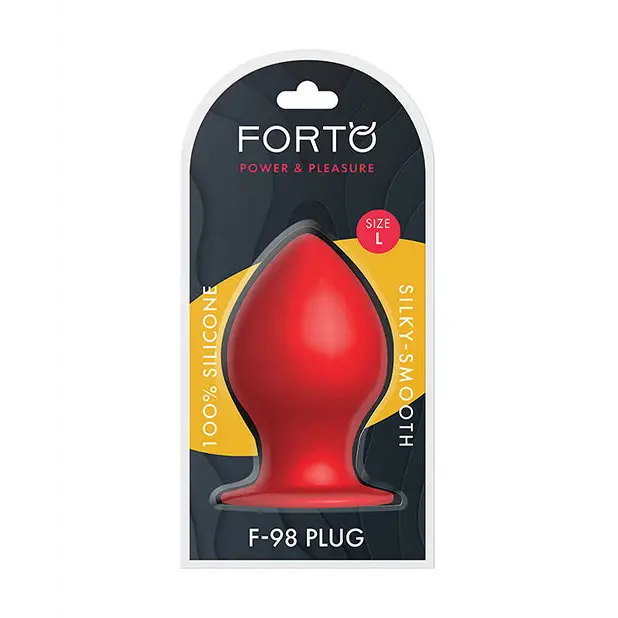 Forto F-98 Cone Silicone Anal Plug - Red / Large - Butt Plug