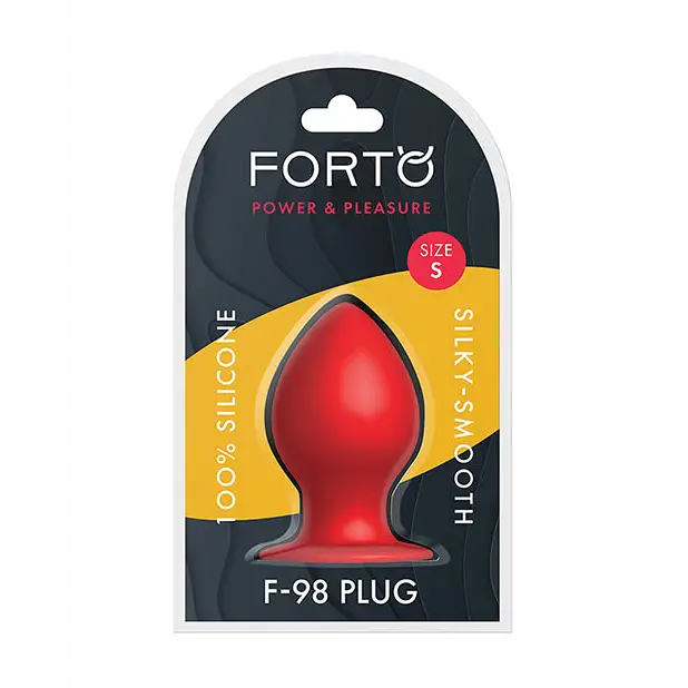 Forto F-98 Cone Silicone Anal Plug - Red / Small - Butt Plug