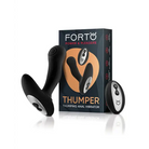 Forto Thumper Rechargeable Remote-Controlled Silicone Thumping Anal Vibrator - Black - Powered Butt Plug