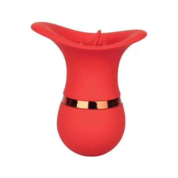 French Kiss Charmer - Red: Elegant red vase with a gold ring detail, perfect for gifts