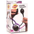 Retail packaging of Frisky Inflatable Stimulator, featuring the inflatable stimulator sex toy