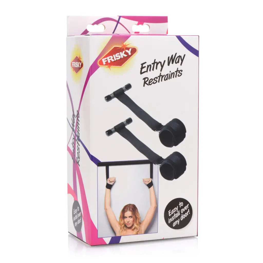 Frisky Over The Door Entryway Restraints product packaging for adult bedroom accessories