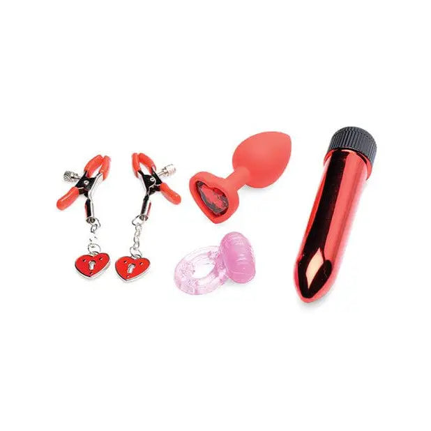 Frisky Vibrator Kit Red Frisky Passion Heart Gift Set at the Haus of Shag