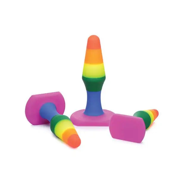 Frisky Plug Multi-Color Frisky 'Rainbow Ready' Silicone Anal Trainer Set at the Haus of Shag