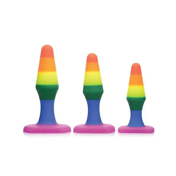 Frisky Plug Multi-Color Frisky 'Rainbow Ready' Silicone Anal Trainer Set at the Haus of Shag