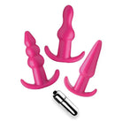 Frisky Powered Plug Pink Frisky 'Thrill Trio' Vibrating Anal Plug Set at the Haus of Shag