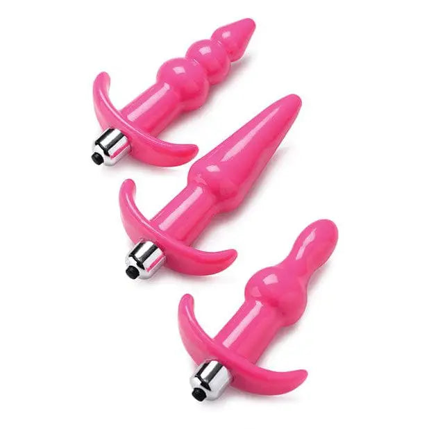 Frisky Powered Plug Pink Frisky 'Thrill Trio' Vibrating Anal Plug Set at the Haus of Shag