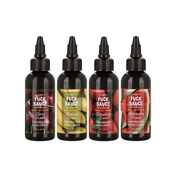 CalExotics Lubricants Fuck Sauce Flavored Water Based Personal Lubricant Variety 4 Pack - 2 Oz Each at the Haus of Shag