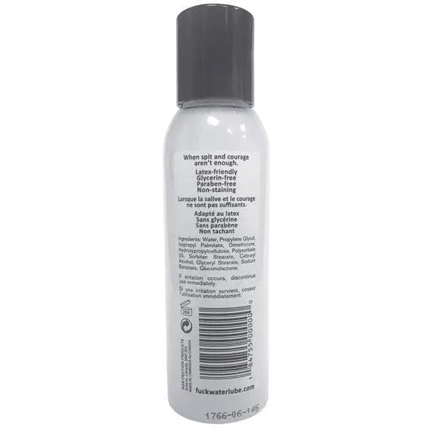 White bottle of Fuck Water Hybrid Lubricant with gray cap and product information label