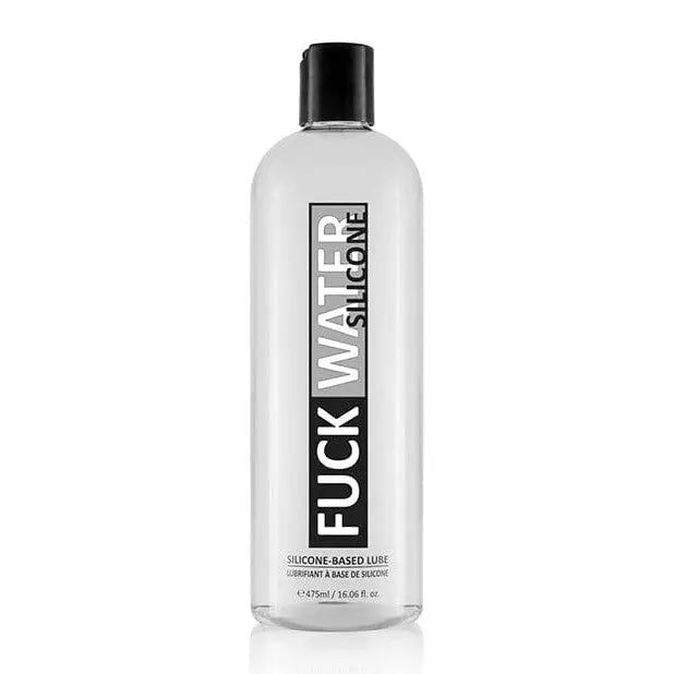 Bottle of Fuck Water Silicone Lubricant with label ’Fuck Water’ displayed