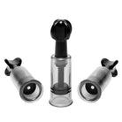 Bottle with black cap and two black caps, part of Fusion Triple Suckers product line