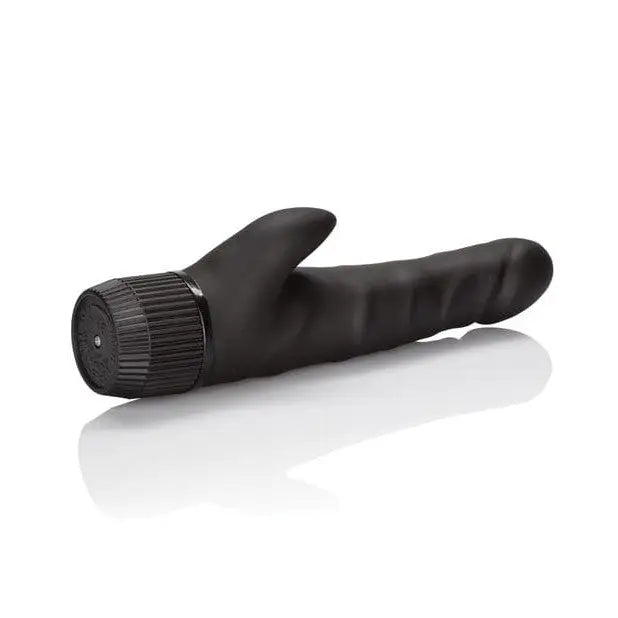 CalExotics Vibrator Futurotic Black Velvet 5" Dong W/clit Stimulator - Black at the Haus of Shag