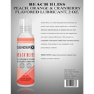 Gender X Lubricants and Toy Cleaners 2 Oz Gender X Beach Bliss Peach, Orange & Cranberry Flavored Water-Based Lubricant 2 oz. at the Haus of Shag