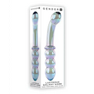 Gender X Dongs & Dildos Gender X Lustrous Galaxy Wand Dual Ended Glass Massager - Green at the Haus of Shag