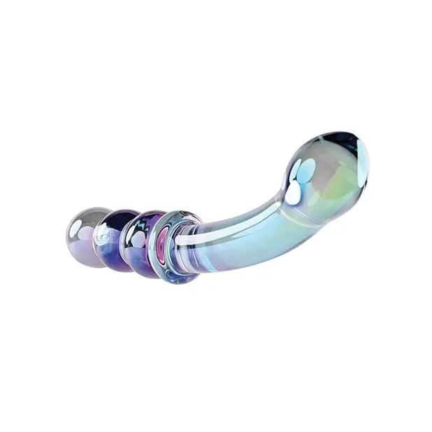 Gender X Dongs & Dildos Gender X Lustrous Galaxy Wand Dual Ended Glass Massager - Green at the Haus of Shag