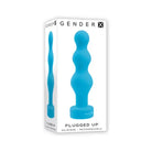 Gender X Plugged Up Rechargeable Silicone Vibrating Beaded Plug Teal - Powered Butt Plug