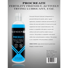 Gender X Lubricants and Toy Cleaners Gender X Procreate Fertility Friendly Water-Based Personal Lubricant 4 oz. at the Haus of Shag