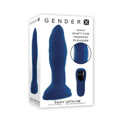 Gender X Sway With Me Blue Rechargeable Silicone Plug With Remote - Blue - Powered Butt Plug