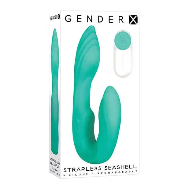 Gender X Strap Ons Gender X Strapless Seashell - Teal at the Haus of Shag