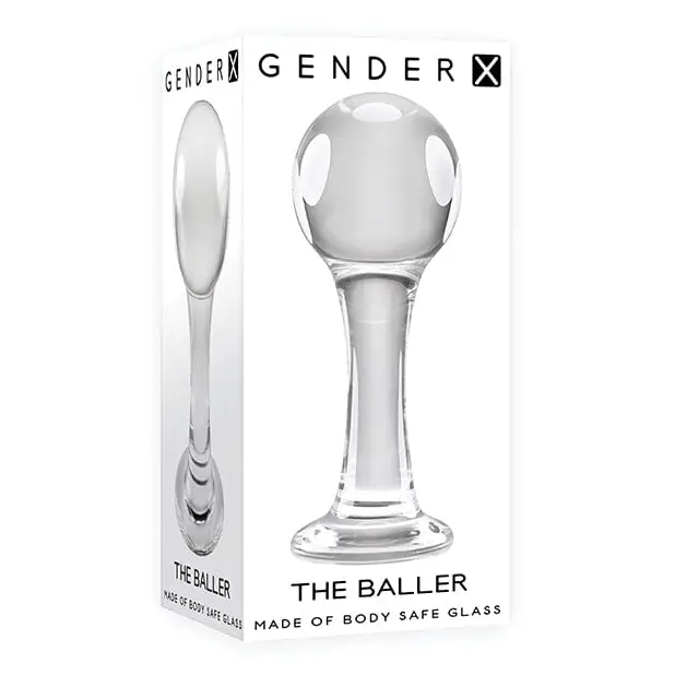 Gender X Plug Gender X The Baller  Glass Plug - Clear at the Haus of Shag