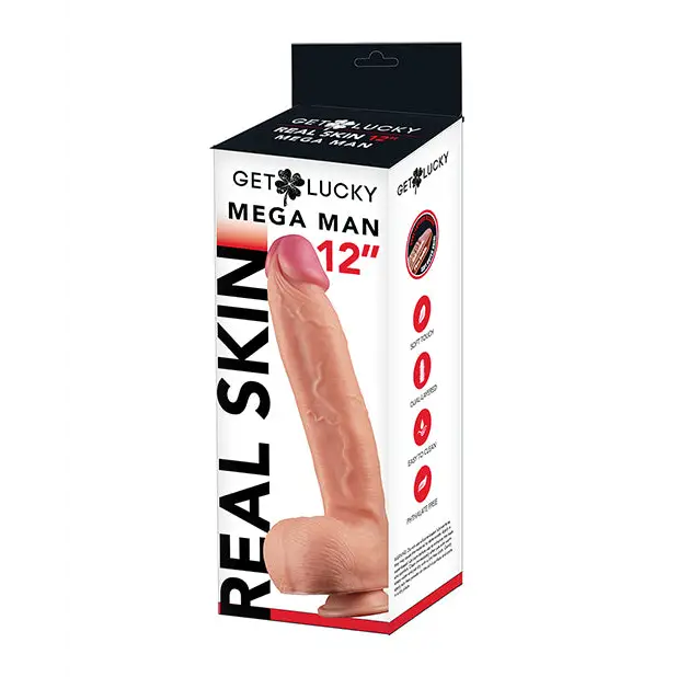 Get Lucky 12’’ Real Skin Series Mega Man - Flesh - Dongs & Dildos