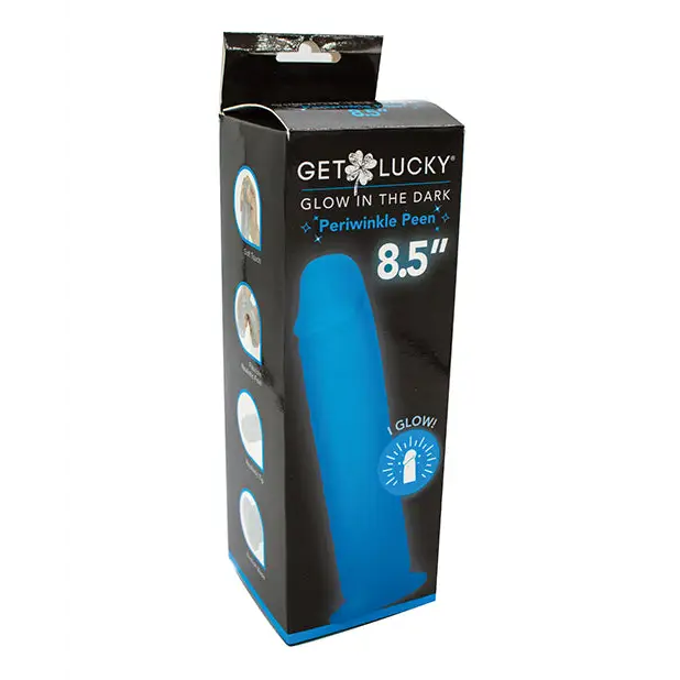 Get Lucky 8.5’’ Glow in the Dark Periwinkle Peen Dildo - Dongs & Dildos