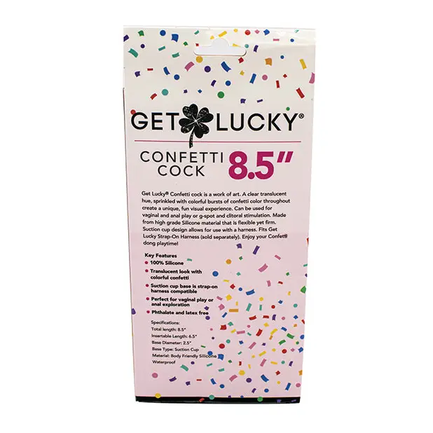 Get Lucky 8.5’’ Real Skin Confetti Cock - Multi Color - Dongs & Dildos