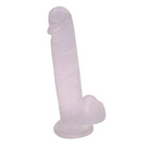 Get Lucky 8.5’’ Real Skin Glitter Dick - Clear - Dongs & Dildos