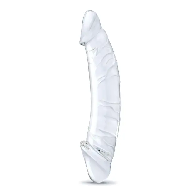 Glas 10.5 in. Girthy Realistic Glass Double Dong Dildo - Double Ended Dildo