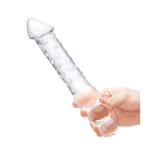 Glas 12 in. Double Ended Glass Dildo with Anal Beads - Double Ended Dildo