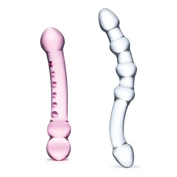 Glas 2-Piece Double Pleasure Glass Dildo Set - Double Ended Dildo