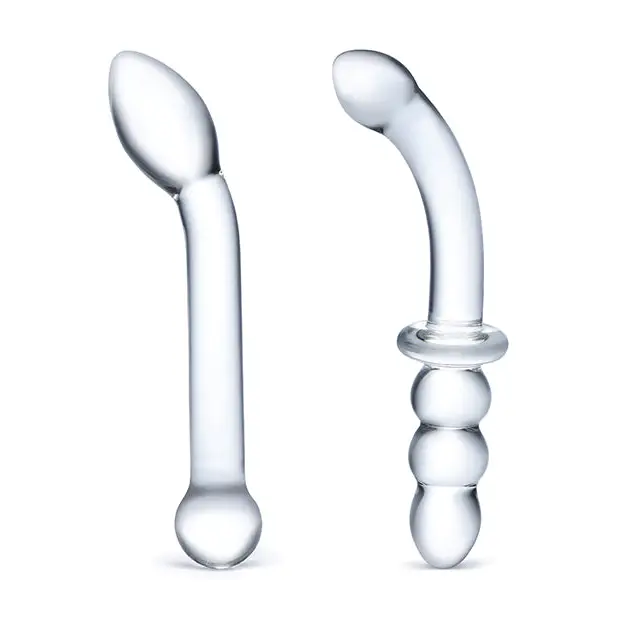 Glas 2-Piece G-Spot Pleasure Glass Dildo Set - Double Ended Dildo