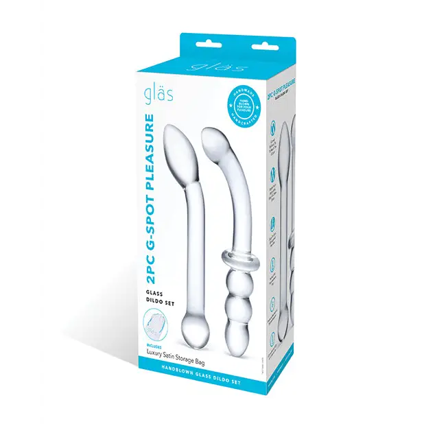 Glas 2-Piece G-Spot Pleasure Glass Dildo Set - Double Ended Dildo