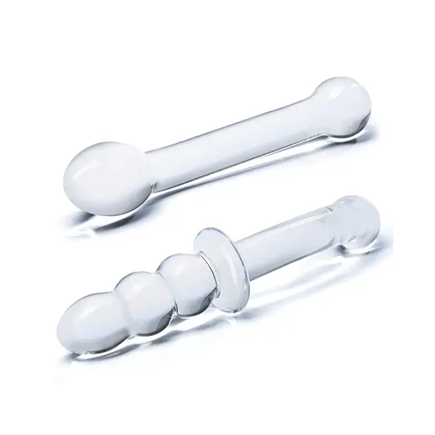 Glas 2-Piece G-Spot Pleasure Glass Dildo Set - Double Ended Dildo