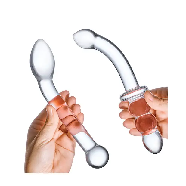 Glas 2-Piece G-Spot Pleasure Glass Dildo Set - Double Ended Dildo