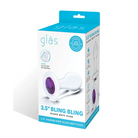 Glas 3.5 in. Bling Bling Glass Butt Plug with Purple Gem Base - Purple - Butt Plug